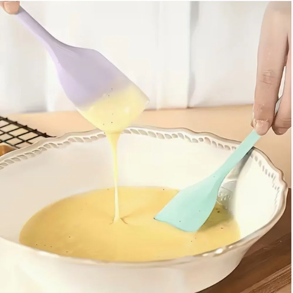 4 Pack Silicone Spatulas Heat Resistant Baking Scrapers Spreading Mixed Colors
